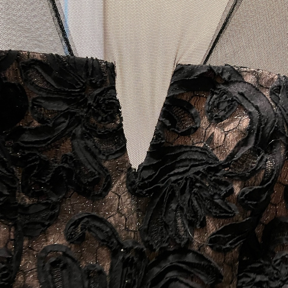 BCBG Max black tan lace dress